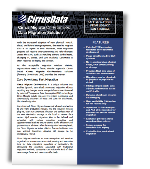 Cirrus Migrate On-Premises: Data Migration